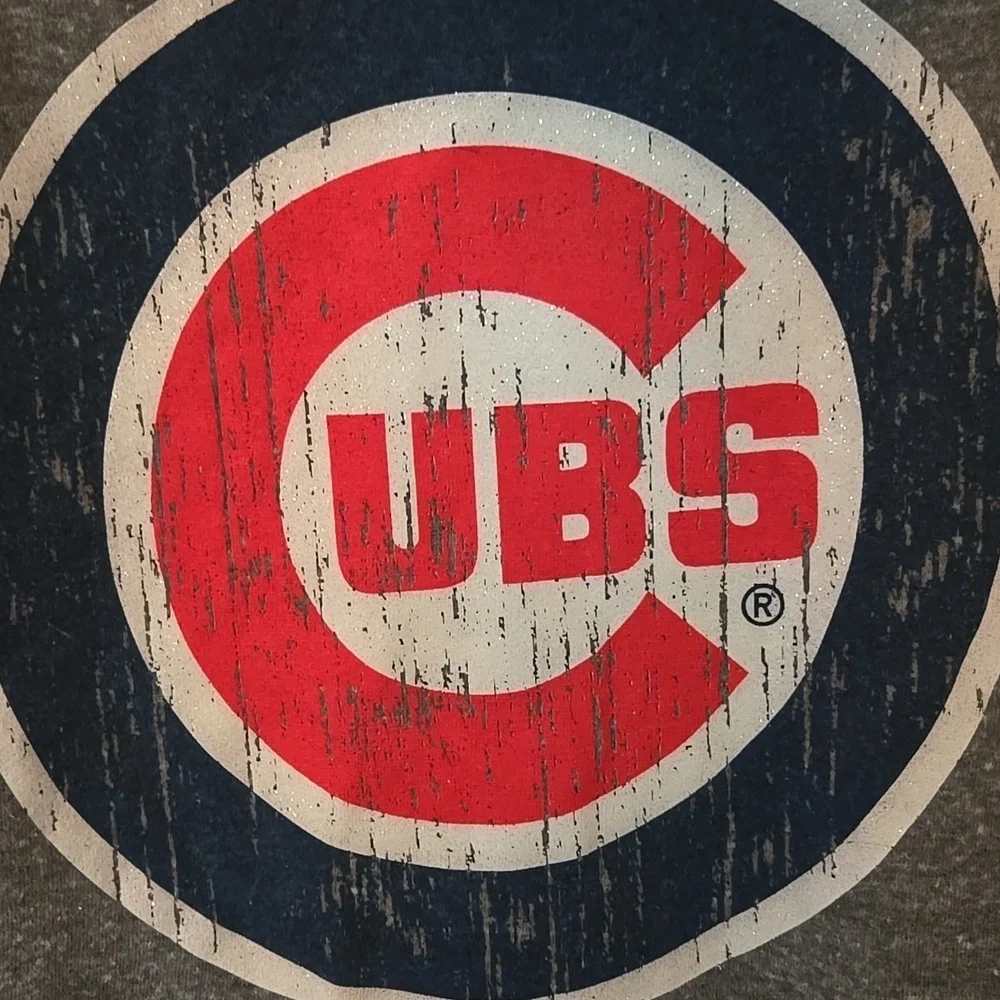 MLB Cubs Gray And Blue Zip Up Hoodie Size Medium